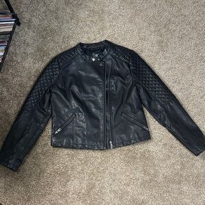 Women's Black Quilted Leather Jacket